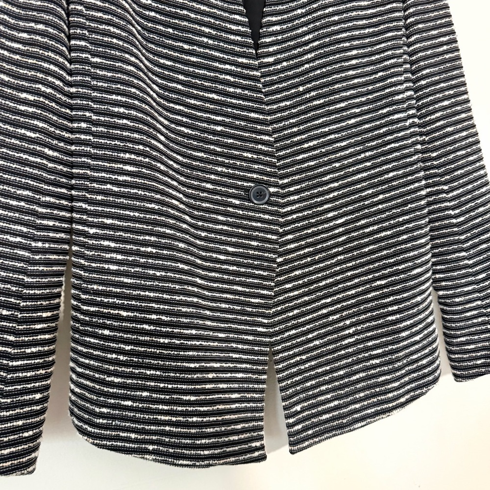 MM Lafleur Black & White Striped Wharton Blazer Jacket SIZE 2 - Picture 5 of 7